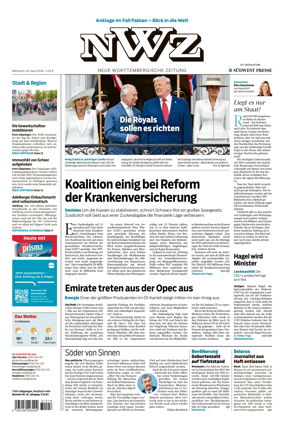 Cover of NWZ – Neue Wurttembergische Zeitung
