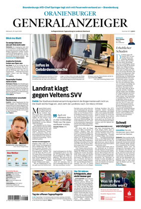 Cover of Oranienburger Generalanzeiger