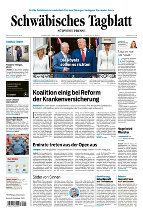 Cover of Schwabisches Tagblatt - Tubinger Chronik