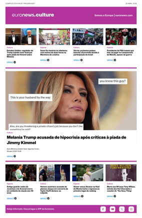 Cover of Euronews Culture and Sport (Portuguese)