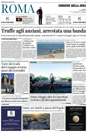 Cover of Corriere della Sera (Roma)