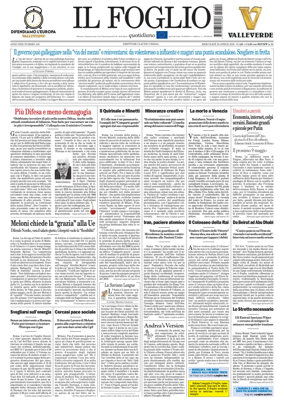 Cover of Il Foglio Quotidiano