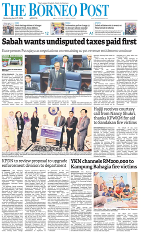 Cover of The Borneo Post (Sabah)