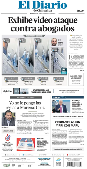 Cover of El Diario de Chihuahua