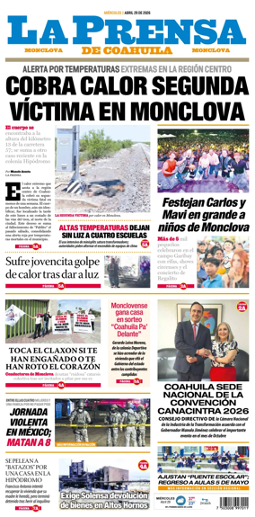 Cover of La Prensa de Coahuila