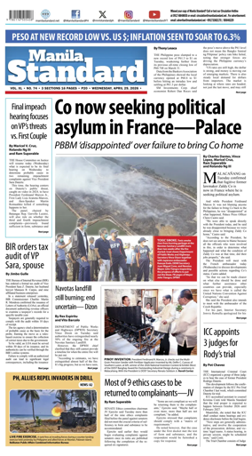 Cover of Manila Standard