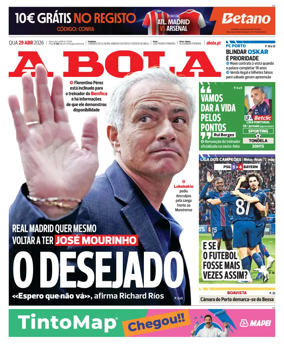 Cover of A BOLA (Portuguese)