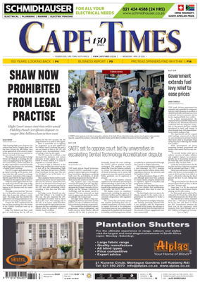 Cover of Cape Times