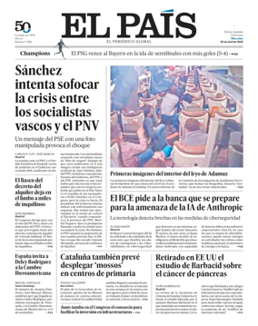 Cover of EL PAIS Catalunya