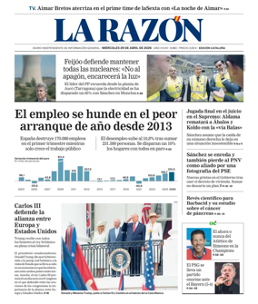 Cover of La Razon (Cataluna)