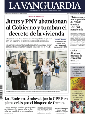 Cover of La Vanguardia (1st Edition)