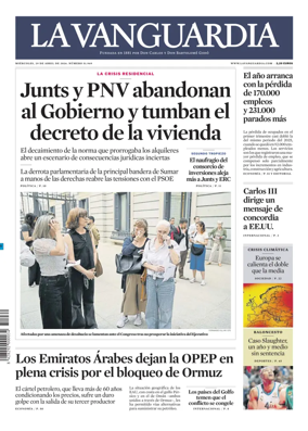 Cover of La Vanguardia