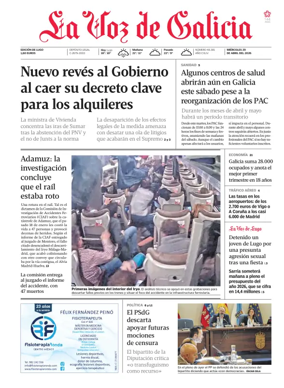 Cover of La Voz de Galicia (Lugo)