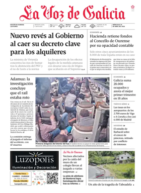 Cover of La Voz de Galicia (Ourense)