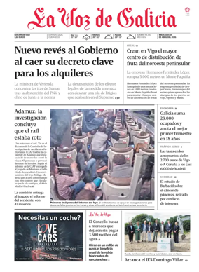 Cover of La Voz de Galicia (Vigo)