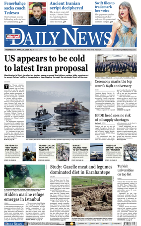 Cover of Hurriyet Daily News & Economic Review