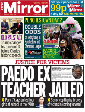 Cover of Daily Mirror (Northern Ireland)