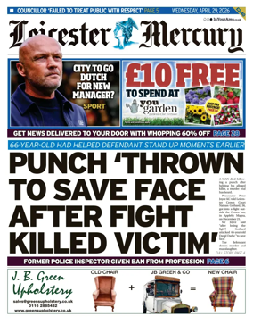 Cover of Leicester Mercury