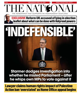 Cover of The National (Scotland)