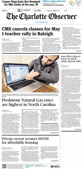 Cover of The Charlotte Observer