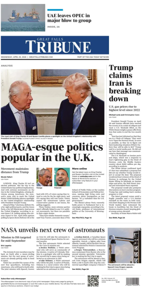 Cover of Great Falls Tribune