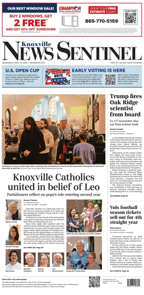 Cover of Knoxville News Sentinel