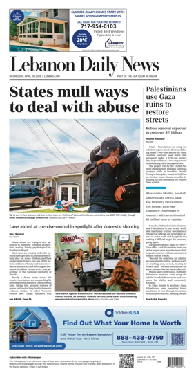 Cover of Lebanon Daily News