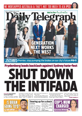 Cover of The Daily Telegraph (Sydney)