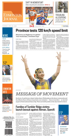 Cover of Edmonton Journal