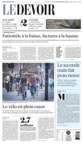 Cover of Le Devoir