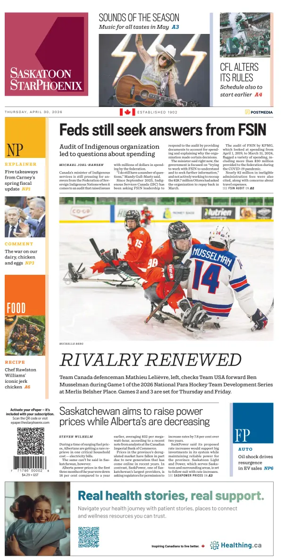 Cover of Saskatoon StarPhoenix