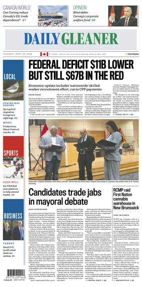 Cover of The Daily Gleaner