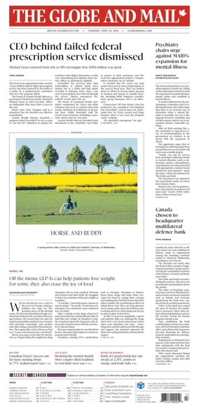 Cover of The Globe and Mail (BC Edition)
