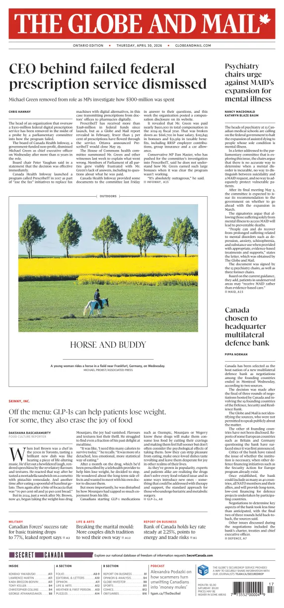 Cover of The Globe and Mail (Ontario Edition)