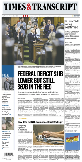Cover of Times & Transcript