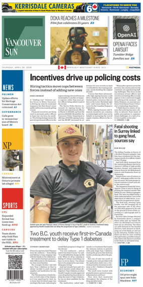 Cover of Vancouver Sun