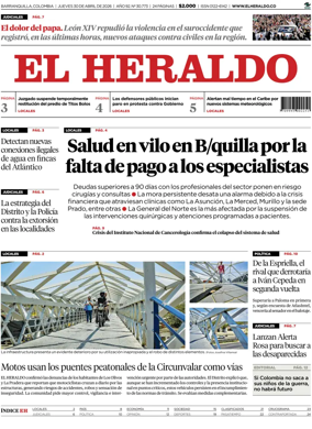 Cover of El Heraldo (Colombia)