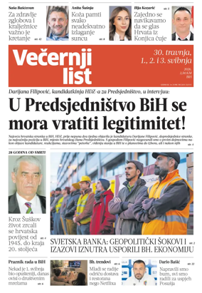 Cover of Vecernji list BiH