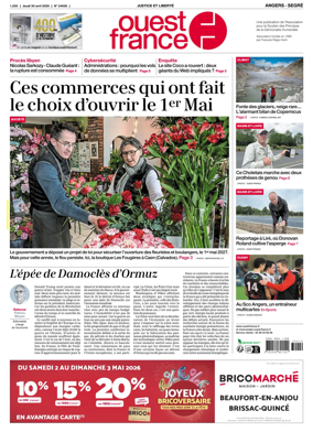 Cover of Ouest France (Angers / Segre)