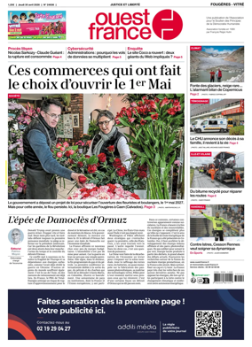 Cover of Ouest-France (Fougeres Vitre)