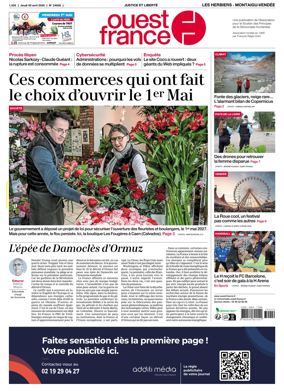 Cover of Ouest France (Les Herbiers / Montaigu)