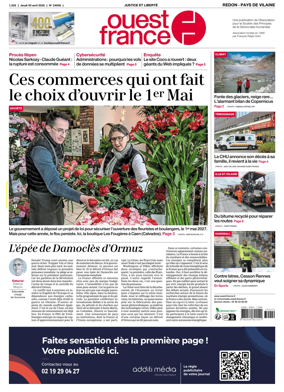 Cover of Ouest France (Redon / Pays de Vilaine)