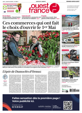 Cover of Ouest-France (Rennes Nord-Ouest)