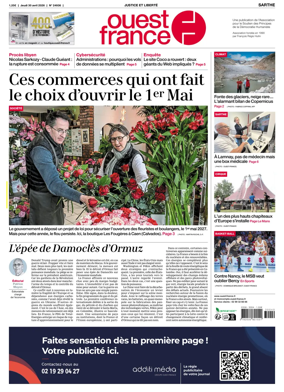 Cover of Ouest France (Sarthe)