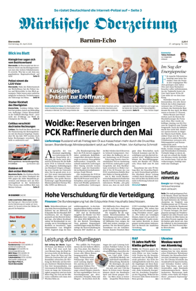 Cover of Markische Oderzeitung Eberswalde