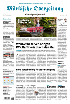 Cover of Markische Oderzeitung Eisenhuttenstadt