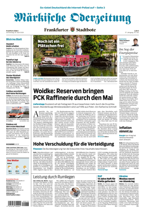 Cover of Markische Oderzeitung Frankfurt (Oder)