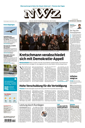 Cover of NWZ – Neue Wurttembergische Zeitung