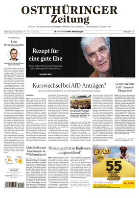 Cover of Ostthuringer Zeitung (Posneck)