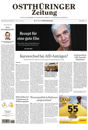 Cover of Ostthuringer Zeitung (Saale-Holzland-Kreis)